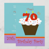 70e verjaardag Party uitnodiging 70 kaarsen (Voorkant / Achterkant)