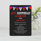 70e verjaardag Party Uitnodiging Bunting (Staand voorkant)