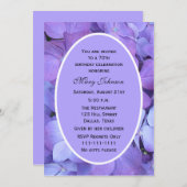 70e verjaardag Party uitnodiging Hydrangea (Voorkant / Achterkant)