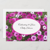 70e verjaardag Party uitnodiging Prachtige bloemen (Voorkant / Achterkant)