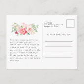 70e Verjaardag Party Vrouwelijke Roze Bloemen Invi Uitnodiging Briefkaart (Achterkant)