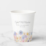 70e Verjaardag Party Waterverf Bloemen Custom Papieren Bekers<br><div class="desc">Een sierlijke waterverf bloemrand van  bloemetjes siert de onderkant van deze 70e verjaardagsfeest aangepaste papieren beker. De zachte pastelbloemen zijn geaccentueerd met moderne lijnkunst. De naam en geboortedag van de verjaardagsfeestster volgen. Alle tekst is bewerkbaar.</div>