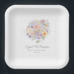 70e Verjaardag Party Waterverf Bloemen Custom Papieren Bordje<br><div class="desc">Een sierlijk waterverf bloemenboeket van  bloemetjes siert de top van dit 70e verjaardagsfeest op maat gemaakt papieren bord. De zachte pastelbloemen zijn geaccentueerd met moderne lijnkunst. De naam en geboortedag van de verjaardagsfeestster volgen. Alle tekst is bewerkbaar.</div>