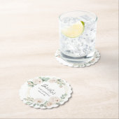 70e Verjaardag Party Witte Roos Bloemen Custom Kartonnen Onderzetters (Insitu)