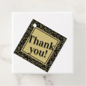 70e verjaardag Patroon nummer 70 Gold en zwart Bedankjes Labels (In situ)