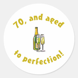 70e verjaardag perfect ronde sticker