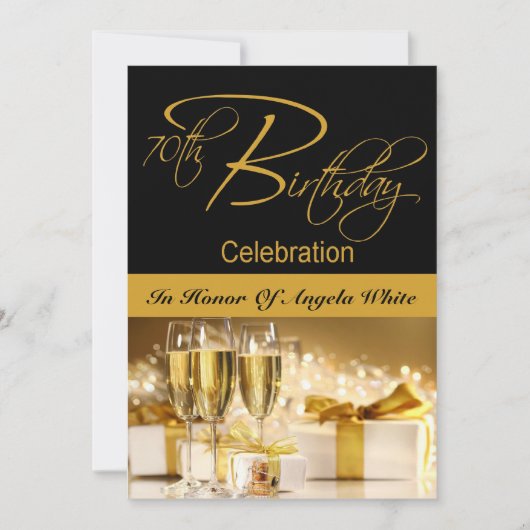 70e verjaardag Persoonlijke uitnodiging (Voorkant)