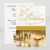 70e verjaardag Persoonlijke uitnodiging (Voorkant / Achterkant)