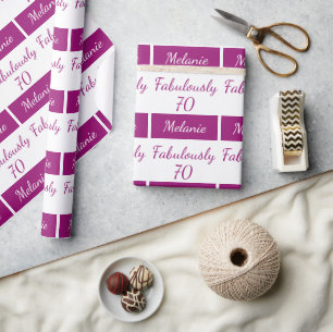 70e verjaardag PINK Fabulously 70 het Kappen papie Cadeaupapier