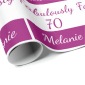 70e verjaardag PINK Fabulously 70 het Kappen papie Cadeaupapier (Rol Hoek)