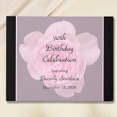 70e verjaardag Pink Rose Guest Book Gastenboek