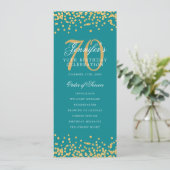 70e verjaardag programma Bedankt Gold Turquoise (Staand voorkant)