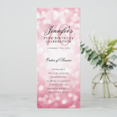 70e verjaardag programma Blush Pink Bokeh Dank u (Staand voorkant)