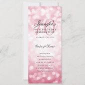 70e verjaardag programma Blush Pink Bokeh Dank u (Voorkant)