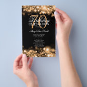70e verjaardag Programma Glam Licht Gold Menu (Hand)