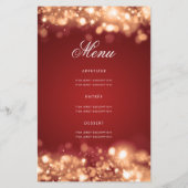 70e verjaardag Programma Glam Licht Gold Red Menu (Achterkant)