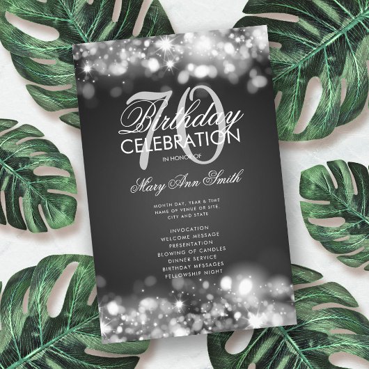 70e verjaardag Programma Glam Licht Silver Menu