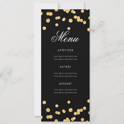 70e verjaardag Programma Gold Glitter met menu (Achterkant)