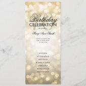 70e verjaardag Programma Licht Gold Menu (Voorkant)