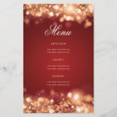 70e verjaardag Programma Licht Gold Red Menu (Achterkant)