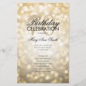 70e verjaardag Programma Licht Goud met Menu (Voorkant)