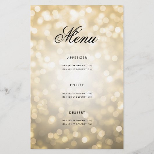 70e verjaardag Programma Licht Goud met Menu (Achterkant)