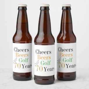 70e verjaardag Proost Bieren Golf Minimaal Feest Bier Etiket