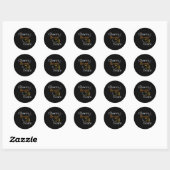 70e verjaardag Proost en bier Black Gold Party Ronde Sticker (Vel)