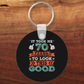 70e verjaardag Quote Graphics Graphics Grappig 70 Sleutelhanger (Voorkant)