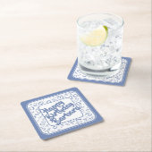 70e verjaardag Random Number Pattern Blue/White Kartonnen Onderzetters (Insitu)