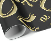 70e verjaardag Random Number Pattern Gold/Black 70 Cadeaupapier (Rol Hoek)
