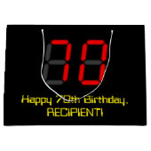 70e verjaardag: Red Digital Clock Style "70" + naa Groot Cadeauzakje (Voorkant)