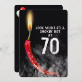 70e verjaardag Red Hot Pepper Candle Kaart (Voorkant / Achterkant)