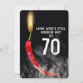 70e verjaardag Red Hot Pepper Candle Kaart (Voorkant)