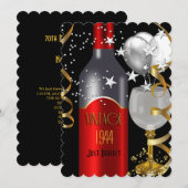  70e verjaardag Red Wine Black Gold 1944 Kaart (Voorkant / Achterkant)