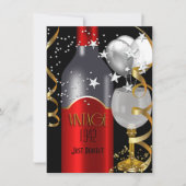 70e verjaardag Red Wine Black Gold Silver Kaart (Voorkant)
