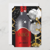  70e verjaardag Red Wine Black Silver 2 Kaart (Voorkant)