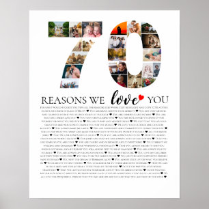 70e verjaardag redenen waarom we van je houden mam poster