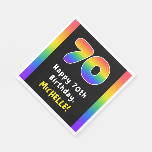 70e verjaardag: Regenboogspectrum # 70, Aangepaste Servet (Hoek)