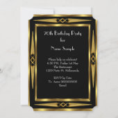 70e verjaardag Retro Diva Art Deco Black Gold Kaart (Achterkant)