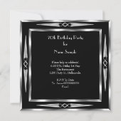 70e verjaardag Retro Diva Art Deco Black Silver 2 Kaart (Achterkant)