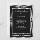 70e verjaardag Retro Diva Art Deco Black Silver Kaart (Achterkant)