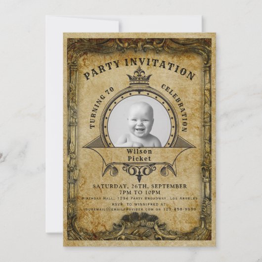 70e Verjaardag  Retro Foto Verrassingsfeest Kaart (Voorkant)