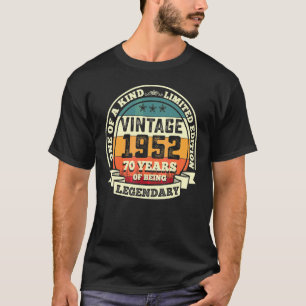 70e verjaardag  retro Legendary 1952 70 Yea T-shirt