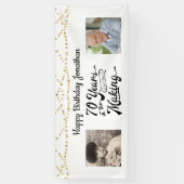 70e verjaardag Retro String Lights 2 foto's Banner (Verticaal)