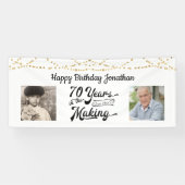 70e verjaardag Retro String Lights 2 foto's Banner (Horizontaal)