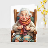 70e verjaardag Retro vrouw sms kaart (Gele Bloem)