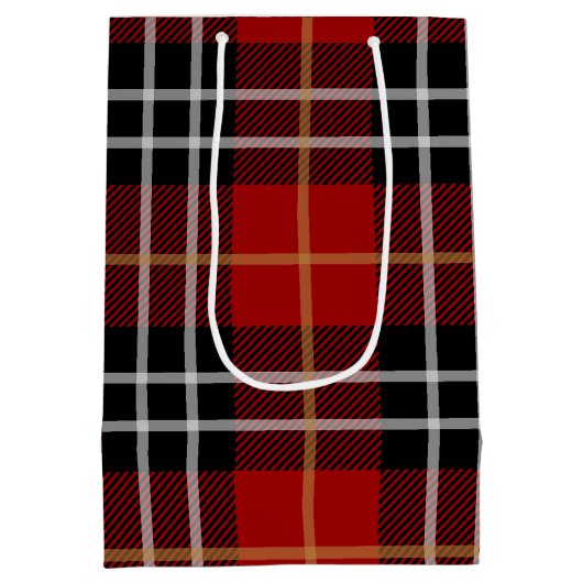 70e verjaardag rits op Tartan Plaid Medium Cadeauzakje (Achterkant)