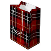 70e verjaardag rits op Tartan Plaid Medium Cadeauzakje (Achterkant Gekanteld)