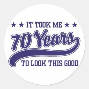 70e verjaardag ronde sticker